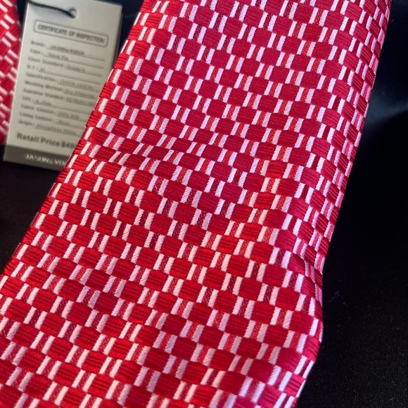 NWT-Silk Red and Pink Men's Tie Set - Picture 3 of 3